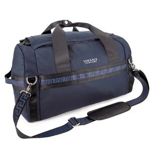 Versace Parfums For Man Faux Leather Duffle Backpack Weekender Bag